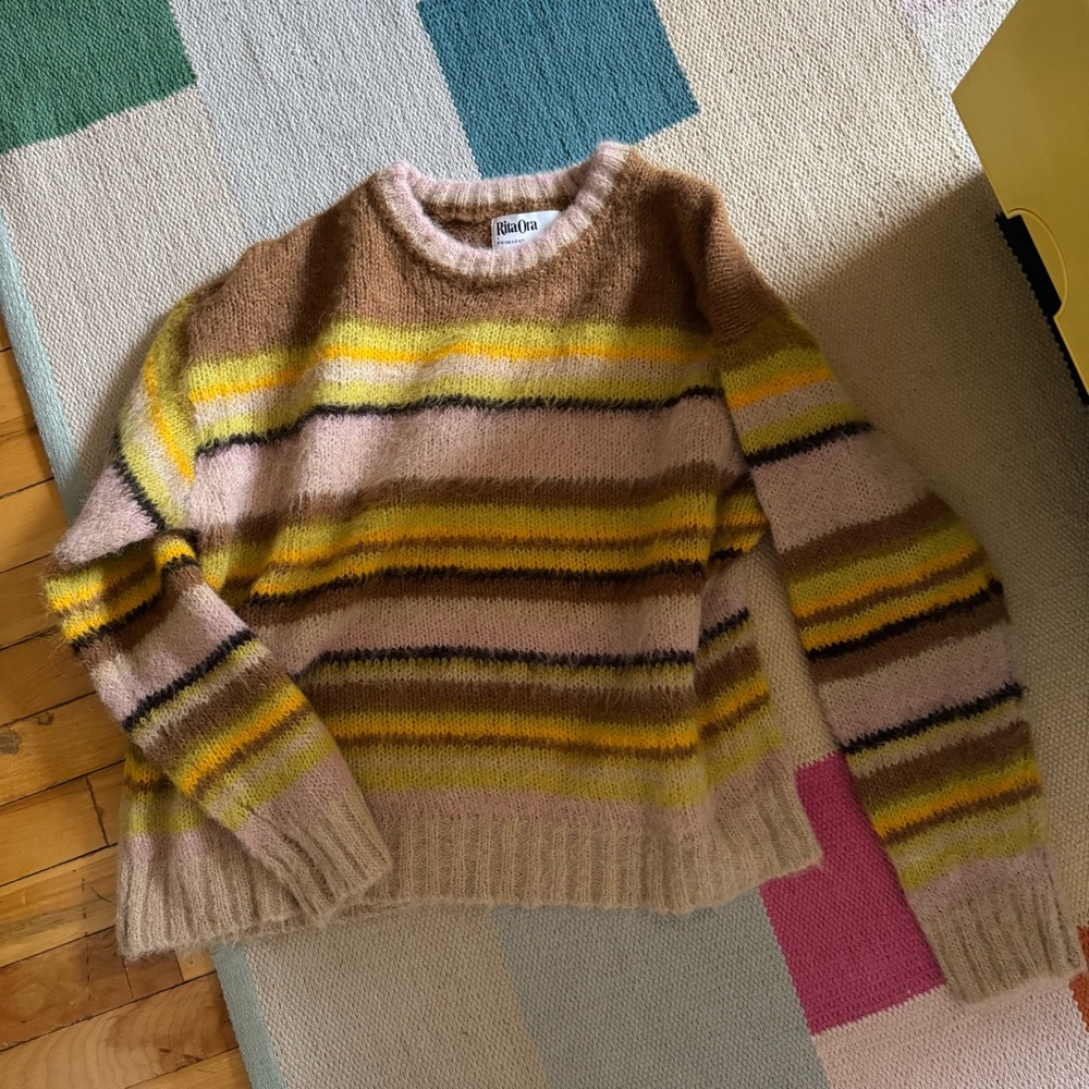 Primark Brown and Yellow Crew Neck Sweater